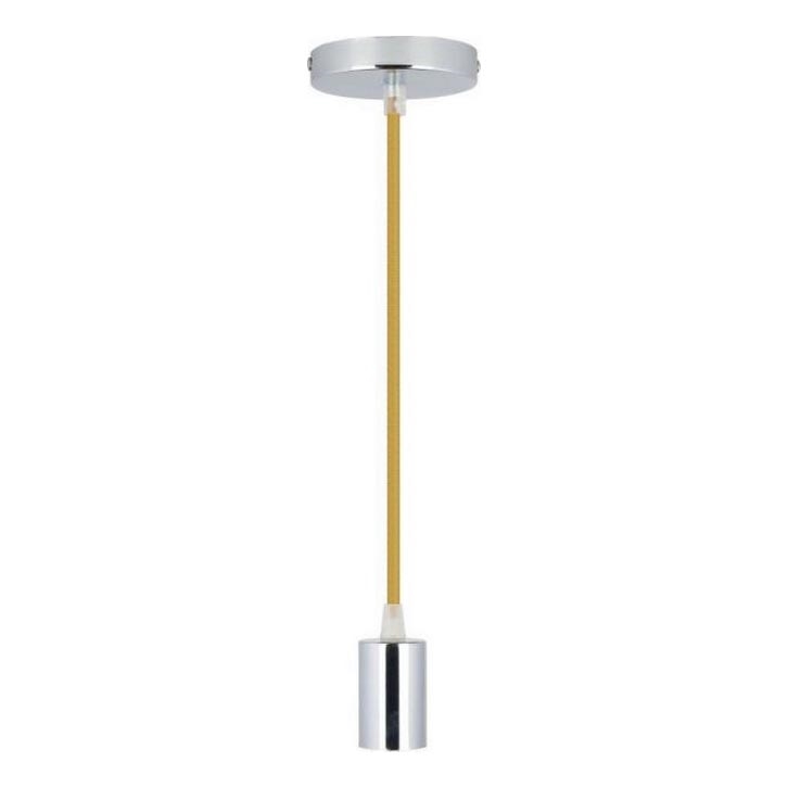 Cabo de carregamento 1xE27/60W/230V castanho/cromado brilhante