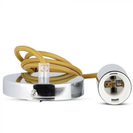 Cabo de carregamento 1xE27/60W/230V castanho/cromado brilhante