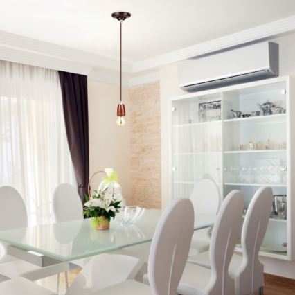 Cabo de carregamento 1xE27/60W/230V castanho/porcelana