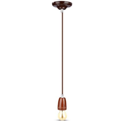 Cabo de carregamento 1xE27/60W/230V castanho/porcelana