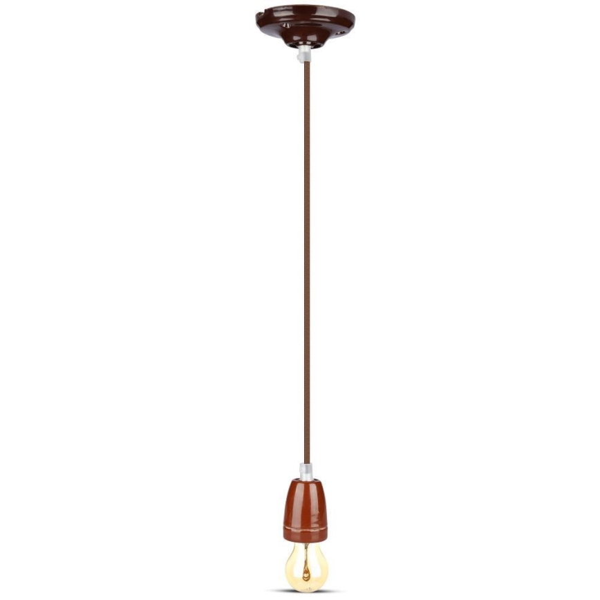 Cabo de carregamento 1xE27/60W/230V castanho/porcelana