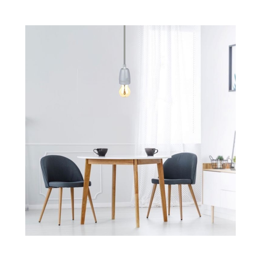 Cabo de carregamento 1xE27/60W/230V cinzento/porcelana