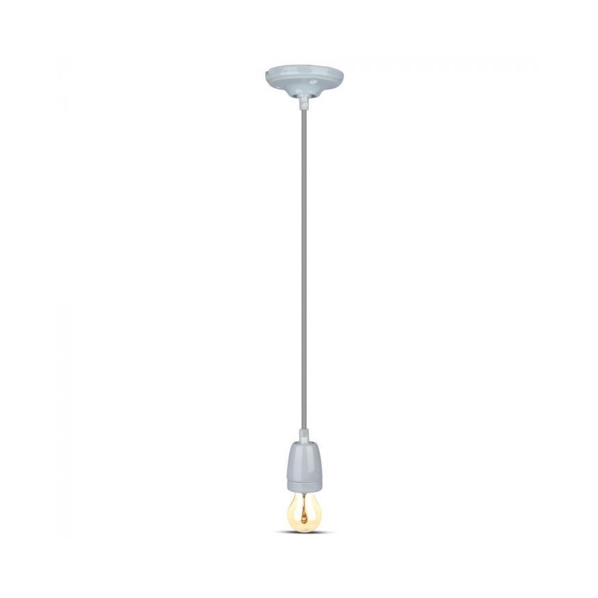 Cabo de carregamento 1xE27/60W/230V cinzento/porcelana