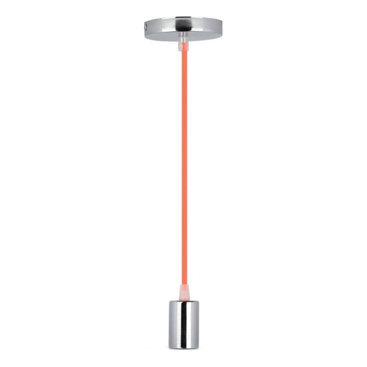 Cabo de carregamento 1xE27/60W/230V laranja/cromado brilhante