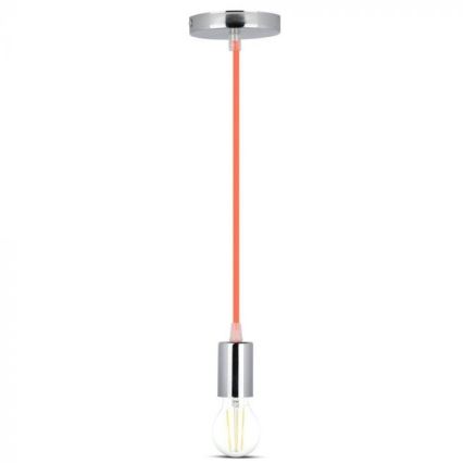 Cabo de carregamento 1xE27/60W/230V laranja/cromado brilhante
