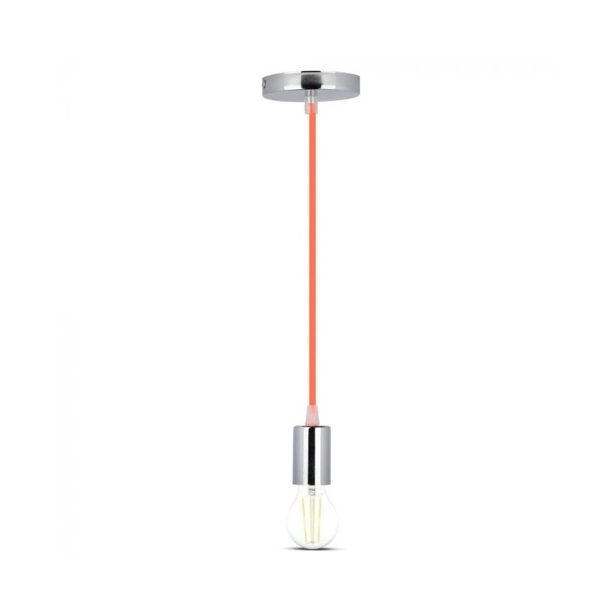 Cabo de carregamento 1xE27/60W/230V laranja/cromado brilhante