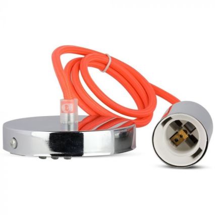 Cabo de carregamento 1xE27/60W/230V laranja/cromado brilhante