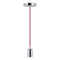 Cabo de carregamento 1xE27/60W/230V rosa escuro/cromado brilhante