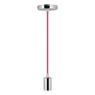 Cabo de carregamento 1xE27/60W/230V rosa escuro/cromado brilhante