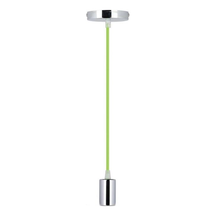 Cabo de carregamento 1xE27/60W/230V verde/cromado brilhante