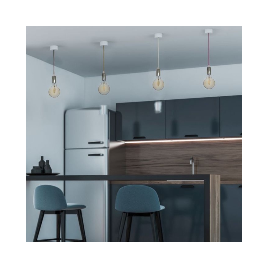 Cabo de carregamento 1xE27/60W/230V verde/cromado brilhante