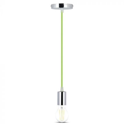Cabo de carregamento 1xE27/60W/230V verde/cromado brilhante
