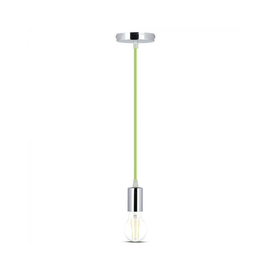 Cabo de carregamento 1xE27/60W/230V verde/cromado brilhante