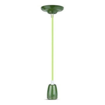 Cabo de carregamento 1xE27/60W/230V verde/porcelana