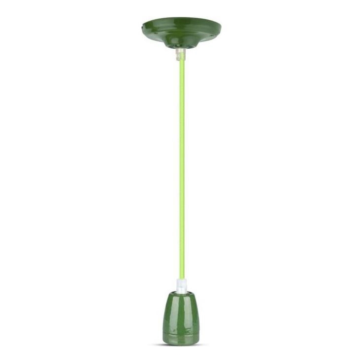 Cabo de carregamento 1xE27/60W/230V verde/porcelana