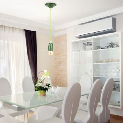 Cabo de carregamento 1xE27/60W/230V verde/porcelana