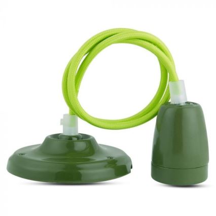 Cabo de carregamento 1xE27/60W/230V verde/porcelana