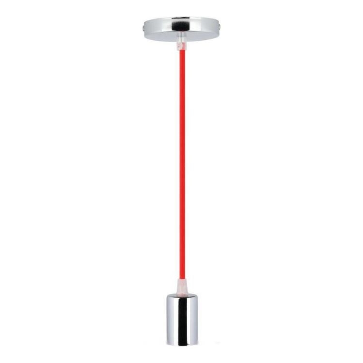 Cabo de carregamento 1xE27/60W/230V vermelho/cromado brilhante