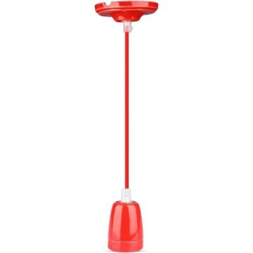 Cabo de carregamento 1xE27/60W/230V vermelho/porcelana