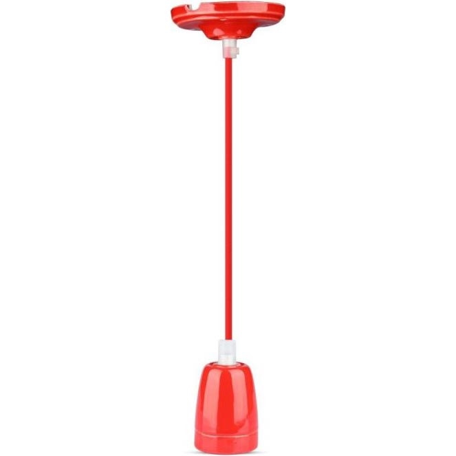 Cabo de carregamento 1xE27/60W/230V vermelho/porcelana
