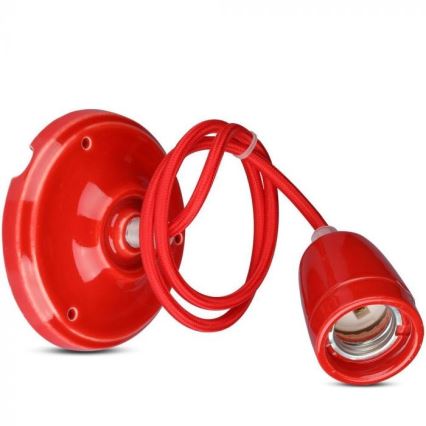 Cabo de carregamento 1xE27/60W/230V vermelho/porcelana