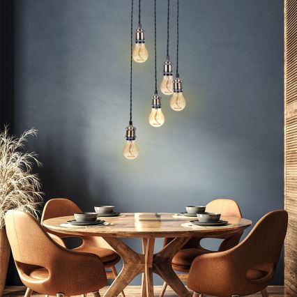 Cabo de carregamento 5xE27/60W/230V bronze