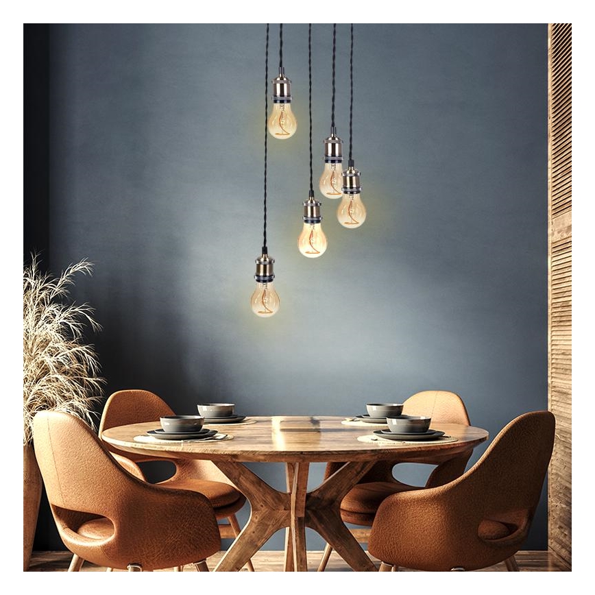 Cabo de carregamento 5xE27/60W/230V bronze