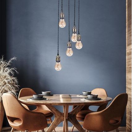 Cabo de carregamento 5xE27/60W/230V bronze