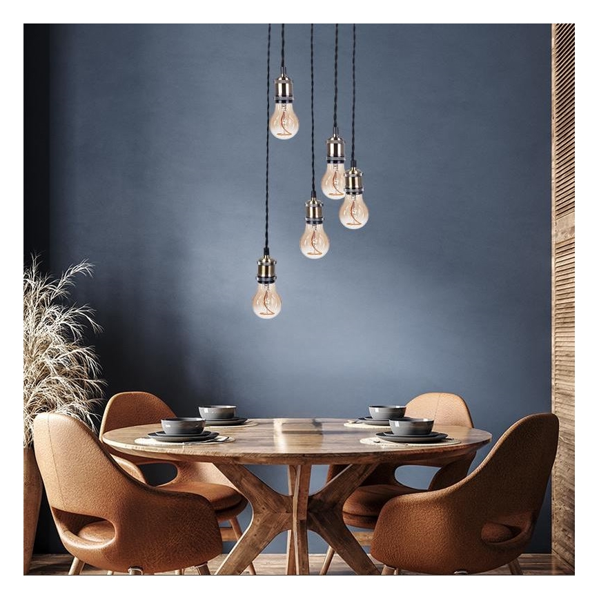 Cabo de carregamento 5xE27/60W/230V bronze