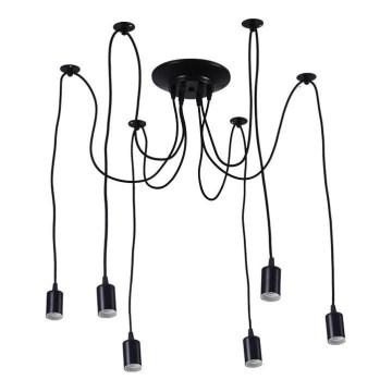 Cabo de carregamento 6xE27/60W/230V aranha preto