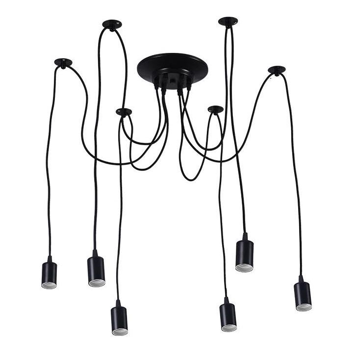 Cabo de carregamento 6xE27/60W/230V aranha preto