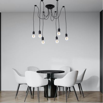 Cabo de carregamento 6xE27/60W/230V aranha preto