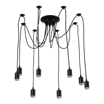 Cabo de carregamento 8xE27/60W/230V aranha preto