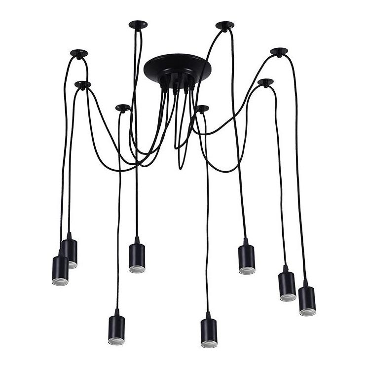 Cabo de carregamento 8xE27/60W/230V aranha preto