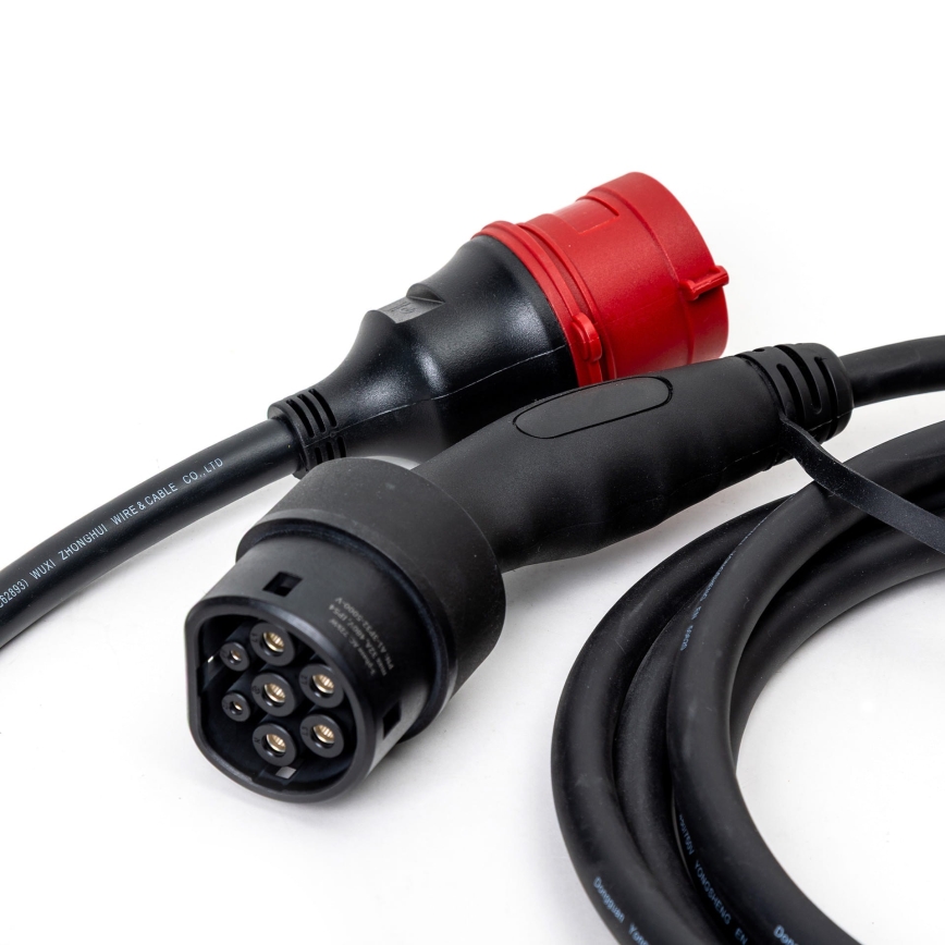 Cabo de carregamento para carros elétricos tipo 2 5 m 22kW 16A IP54 Tuya