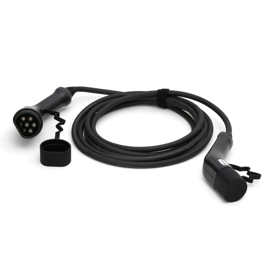 Cabo de carregamento para carros elétricos tipo 2 5m 11kW 16A IP54 preto