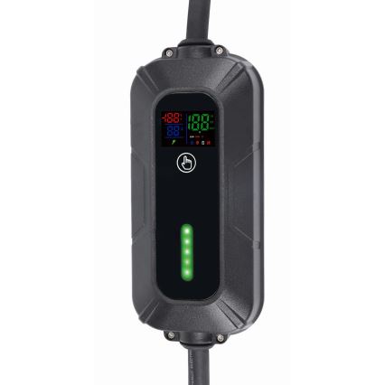 Estação de carregamento de viagem para carros elétricos EV/PHEV AC Tipo 2 16A/400V 11kW IP55 7m + adaptador 230V 3,7kW + caso