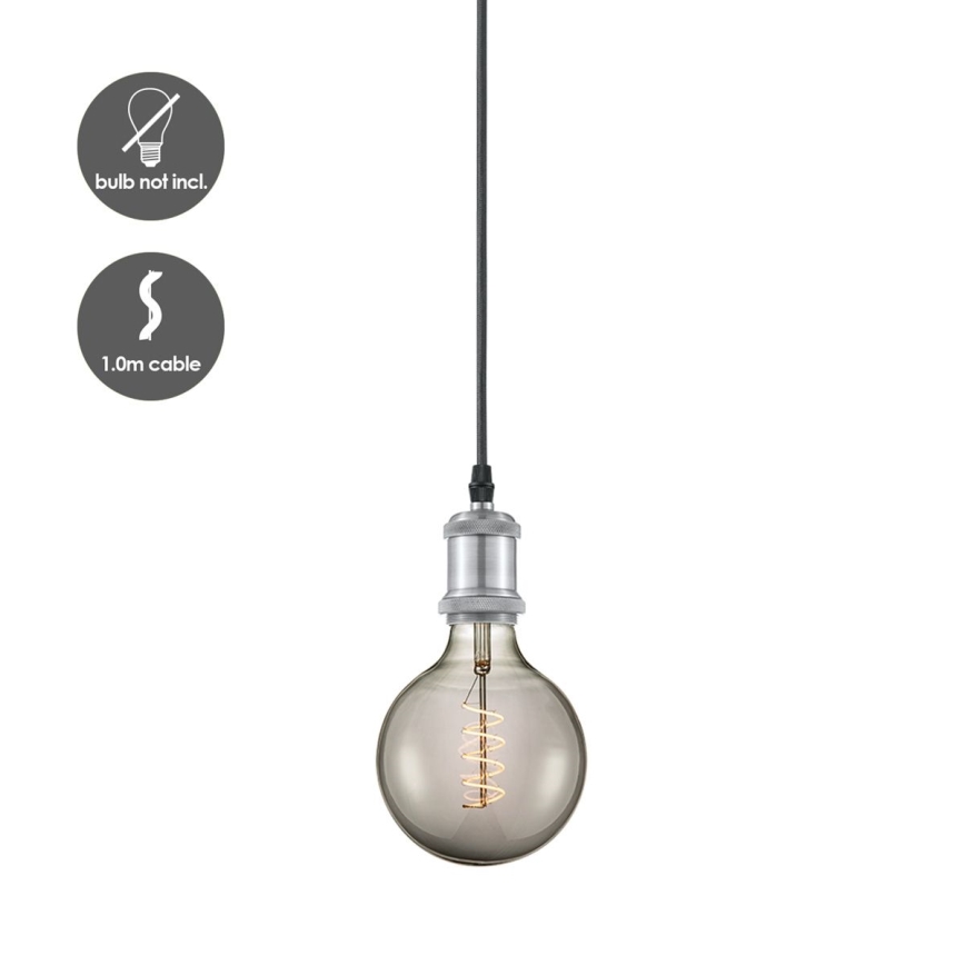 Cabo de carregamento VINTAGE 1xE27/60W/230V cromado mate