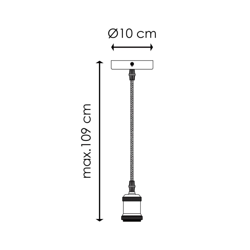 Cabo de carregamento VINTAGE 1xE27/60W/230V cromado mate
