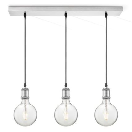 Cabo de carregamento VINTAGE 3xE27/40W/230V cromado mate
