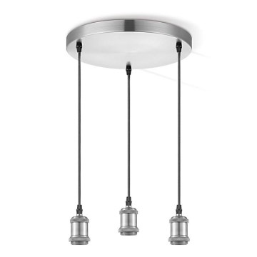 Cabo de carregamento VINTAGE 3xE27/60W/230V cromado mate