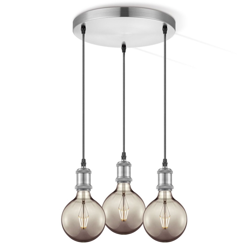 Cabo de carregamento VINTAGE 3xE27/60W/230V cromado mate