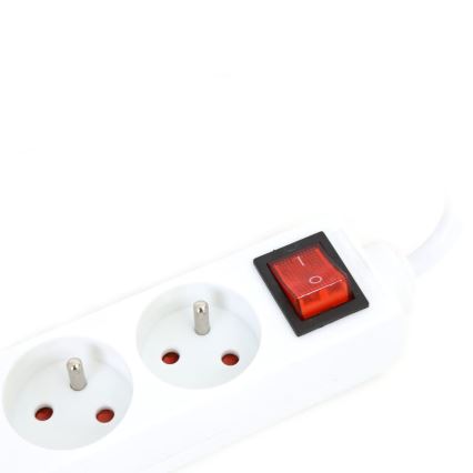 Cabo de extensão com interruptor 5Z Type E 1,5m branco