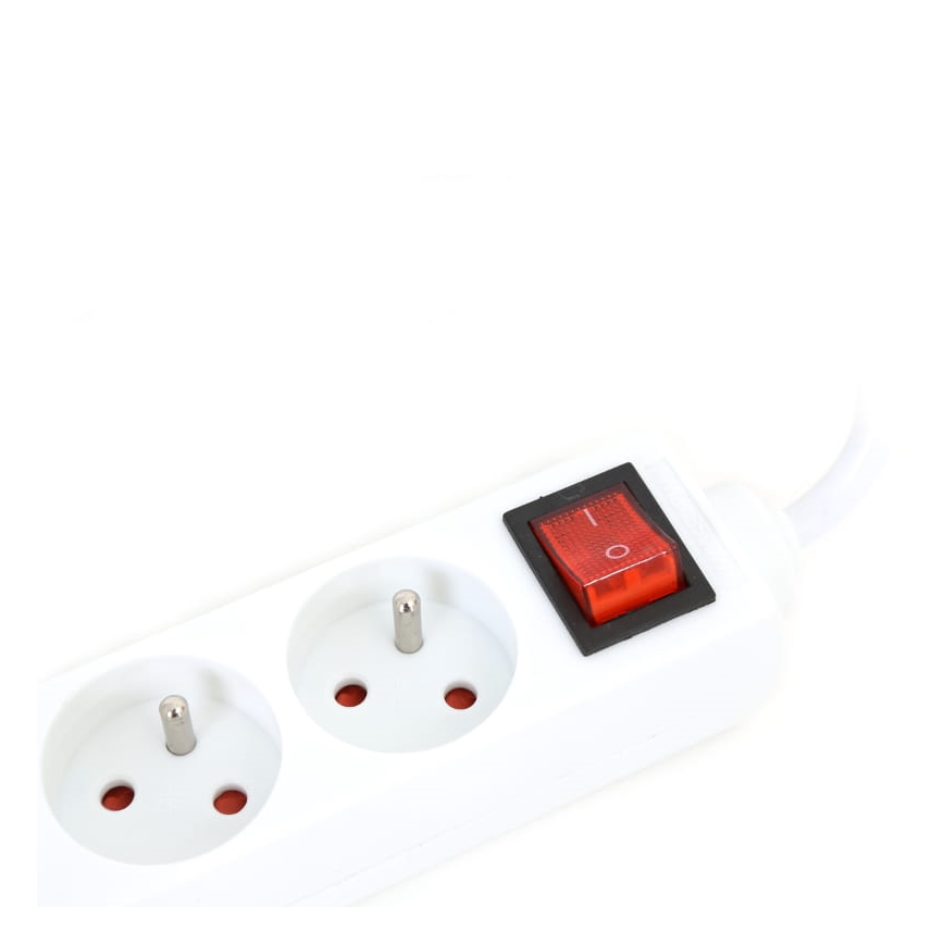 Cabo de extensão com interruptor 5Z Type E 1,5m branco