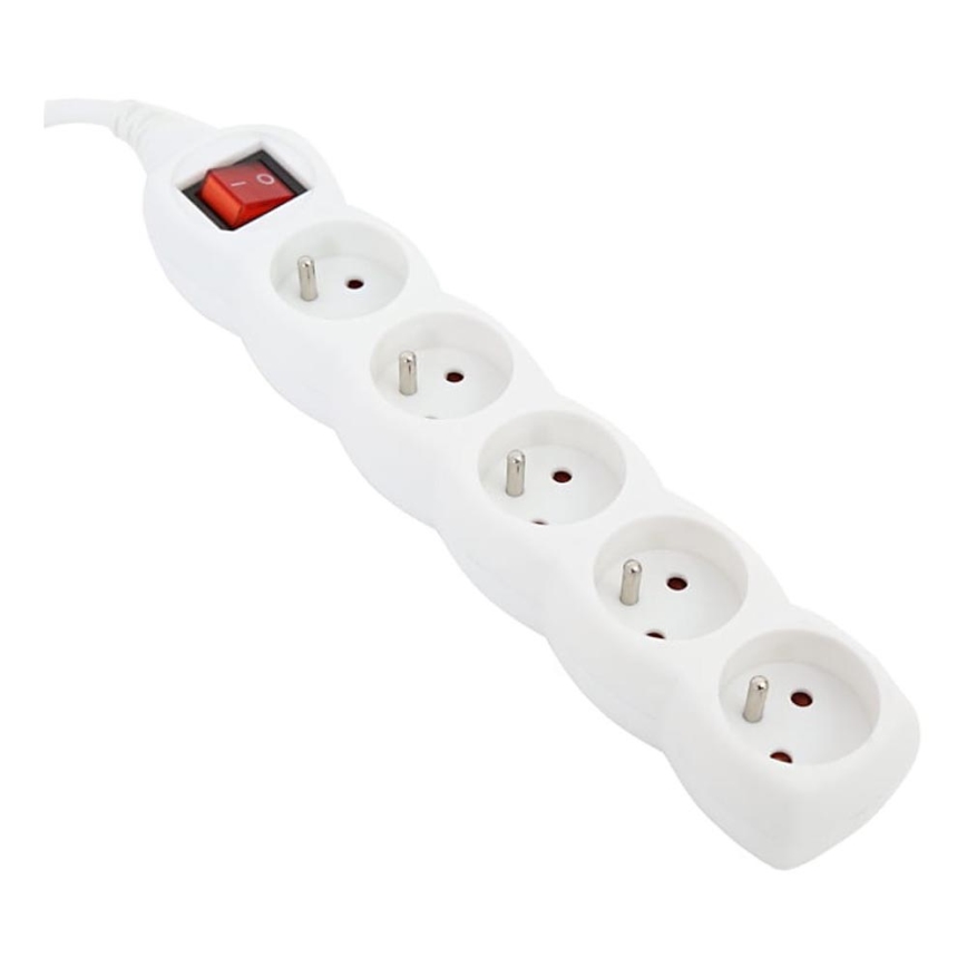 Cabo de extensão com interruptor 5Z Type E 3m branco