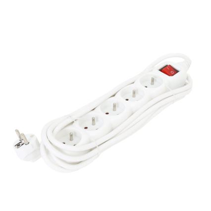 Cabo de extensão com interruptor 5Z Type E 3m branco