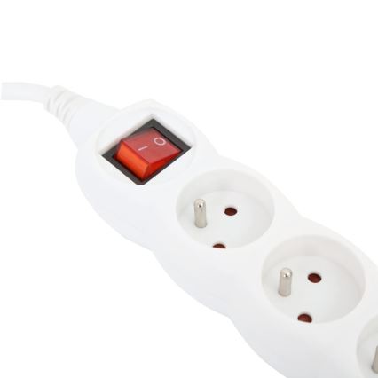 Cabo de extensão com interruptor 5Z Type E 3m branco