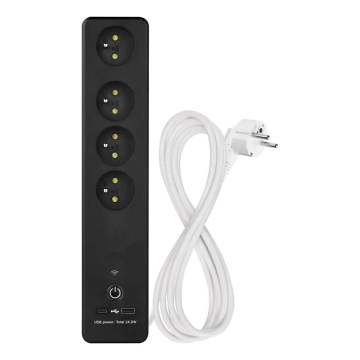 Cabo de extensão inteligente com interruptor GoSmart 4Z + 1xUSB-A + 1xUSB-C 2 m Wi-Fi Tuya