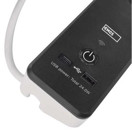 Cabo de extensão inteligente com interruptor GoSmart 4Z + 1xUSB-A + 1xUSB-C 2 m Wi-Fi Tuya