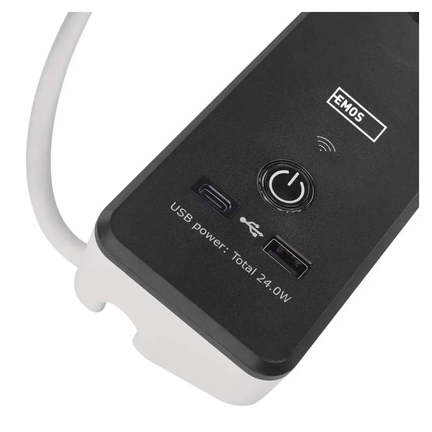 Cabo de extensão inteligente com interruptor GoSmart 4Z + 1xUSB-A + 1xUSB-C 2 m Wi-Fi Tuya